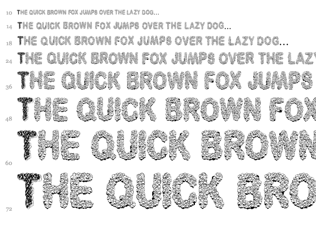 3D Cubes font waterfall